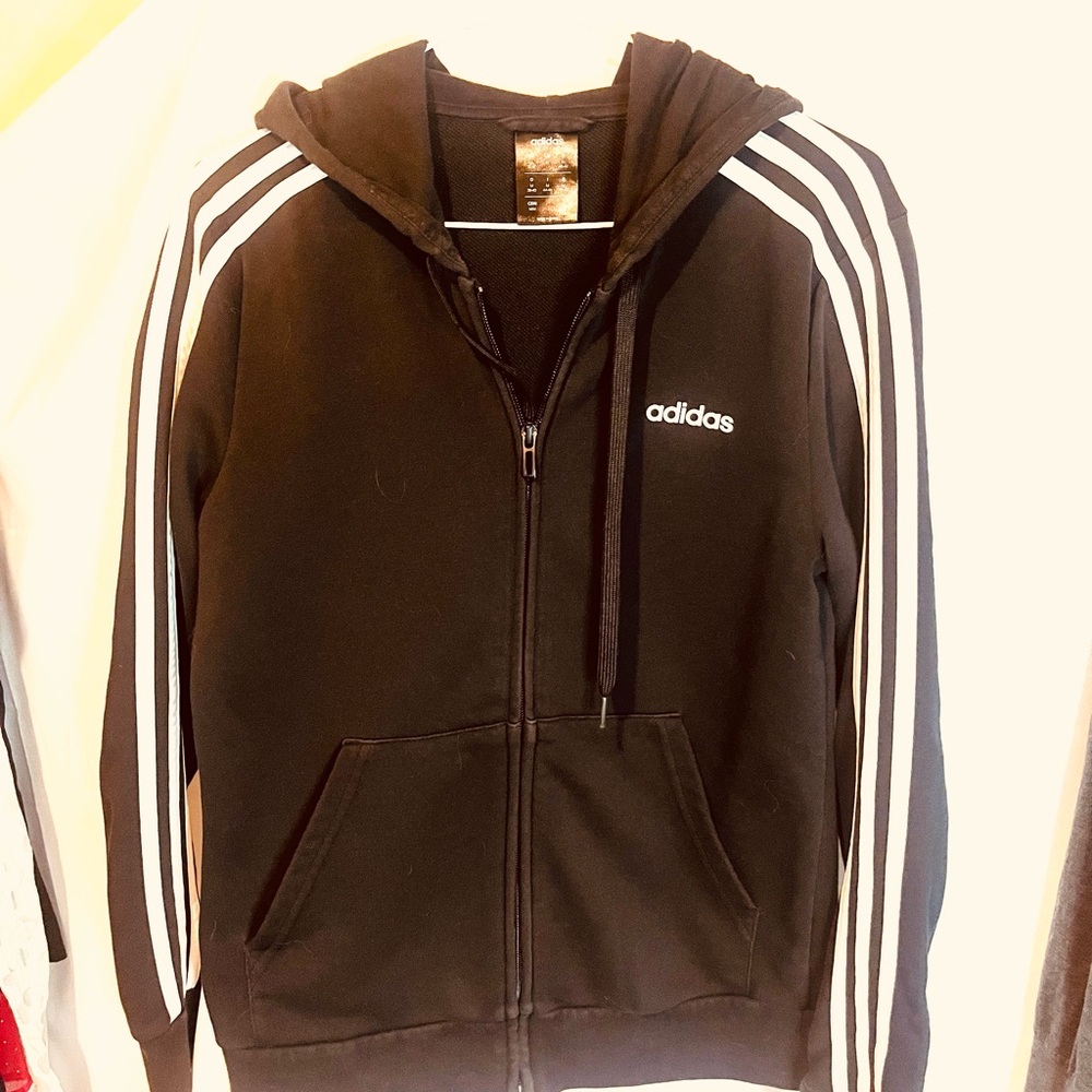 Adidas Black and White Hoodie